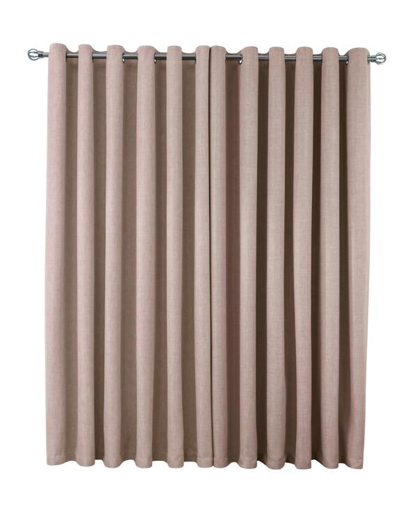 Smart Living Linen Look Blackout Eyelet Curtain - Blush