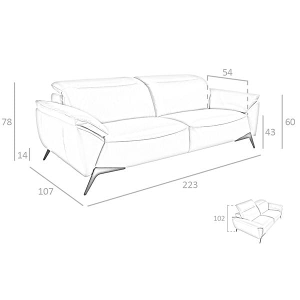 Angel Cerdá Taupe leather sofa 6131/6132