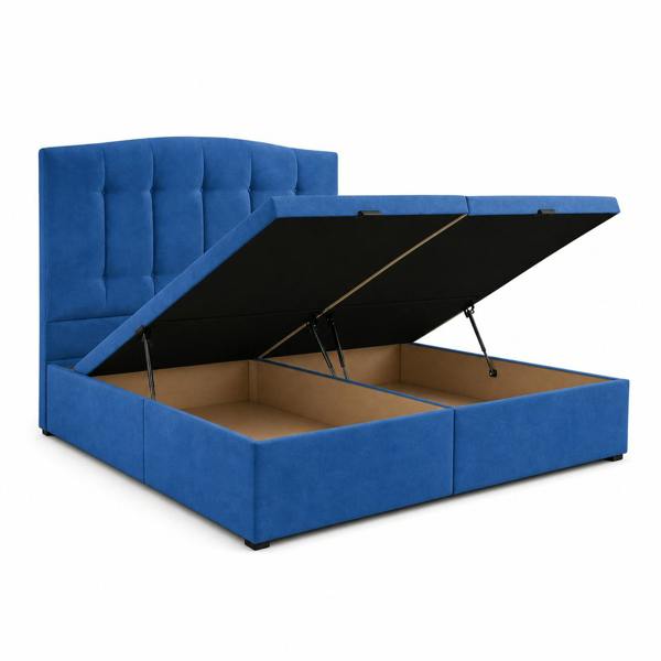 Great British Beds Nathalia Divan Ottoman Bed - Blue Plush