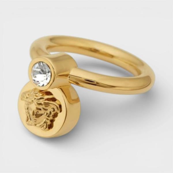 Versace Medusa Head Ring Metal Strass