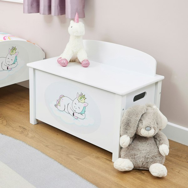 Liberty House Toys Kid’s Wooden Unicorn Toy Box