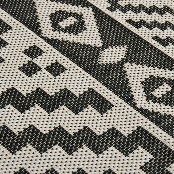 Berkfield Outdoor Flatweave Rug 200x280 cm Black Stripes