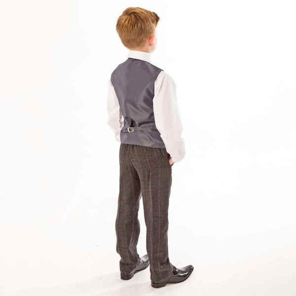 Grey Tweed Check 4 Piece boys suit
