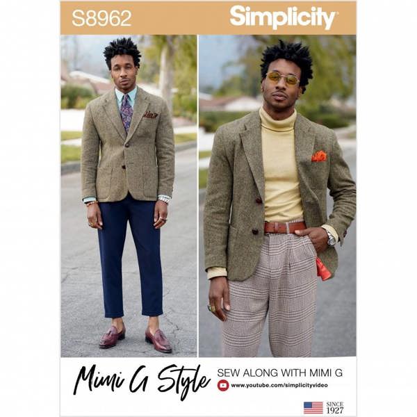 Simplicity Sewing Pattern 8962, Jackets, Suits for Men, AA (34-36-38-40-42) - Intermediate