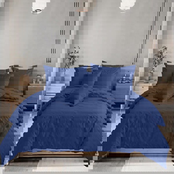 Snug City Plain Dyed Easy Care Polycotton Duvet Cover And Pillowcase/s Set Bed Linen