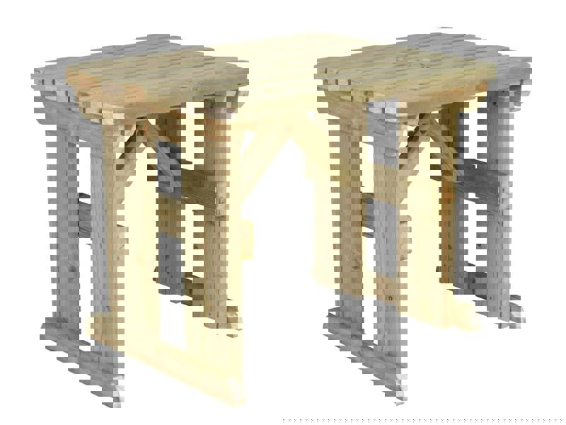 Hollies Rounded Wooden Garden Table – Outdoor Picnic Dining Desk for Gardens, Patios, and Backyards