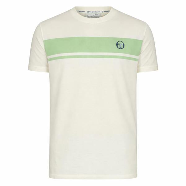 Sergio Tacchini Master Crew Neck T-Shirt Gardenia/Quiet Green