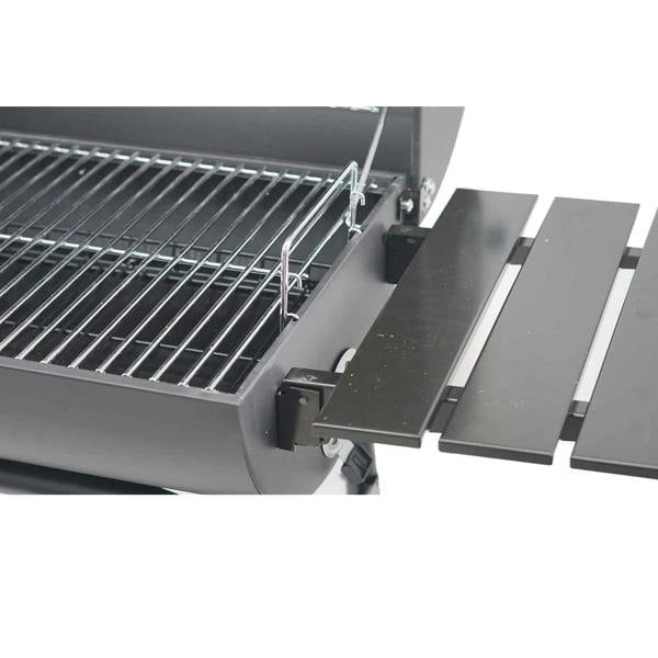 Gr8 Garden Large Charcoal Barrel BBQ Grill Smoker with Thermometer Side Table and Wheels