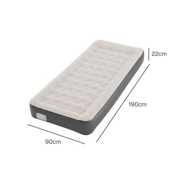 Lavio Inflatable Mattress TPU Airbed Rechargeable Pump Single Camp Bed Grey