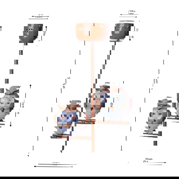 Milagro Owl Ceiling Lamp 2XG9 Part Of The Nature Themed Childrens Range Great For Bedroom Nursery Or Playhouse Safe And Comforting