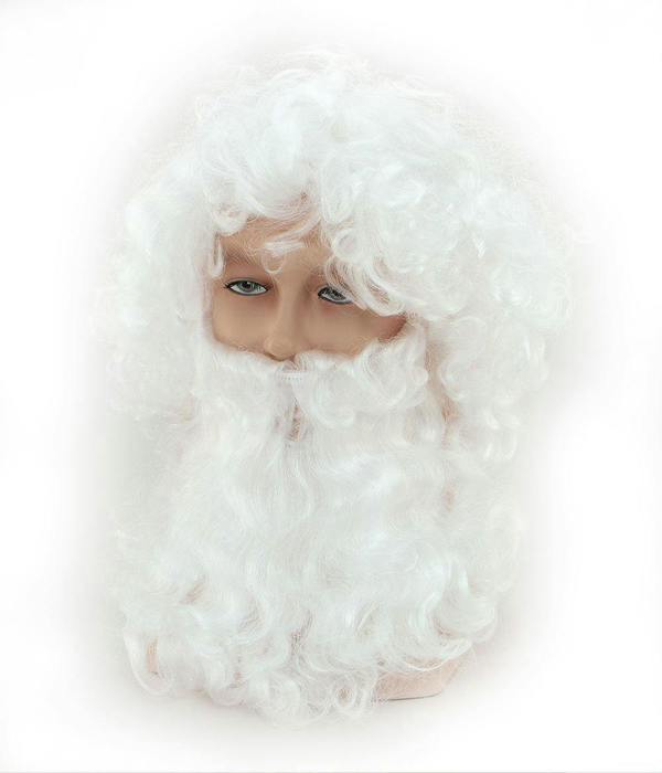 One Size White Curly Deluxe Santa Beard and Wig Set for Fancy Dress, Parties and Seasonal Displays image 8
