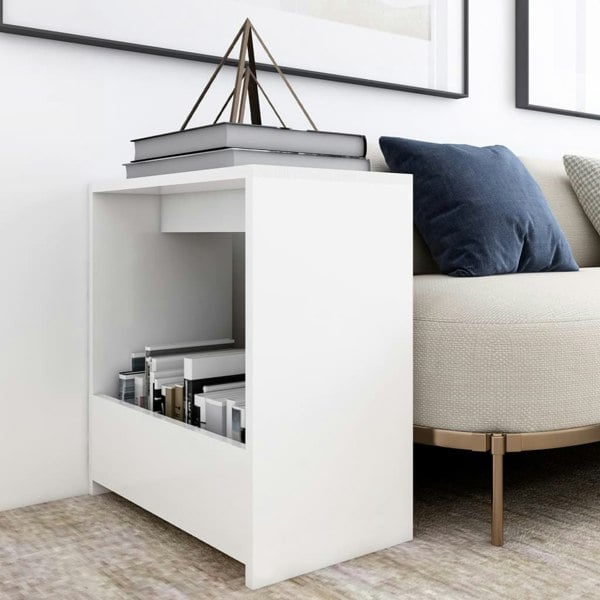 Berkfield Side Table White 50x26x50 cm Engineered Wood