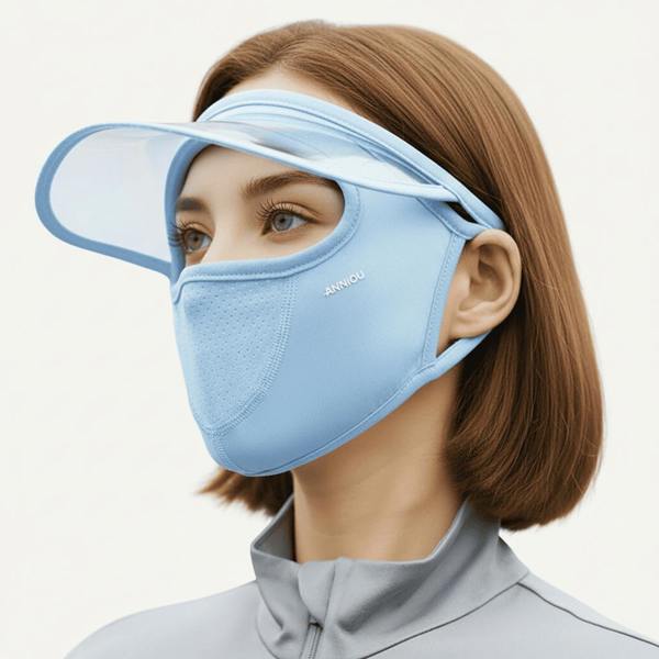 Anniou Sun Protection Brim Face Mask - blue