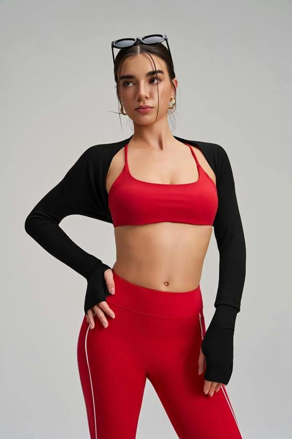 Anniou Women's Fitness Bolero UPF50+ - Black