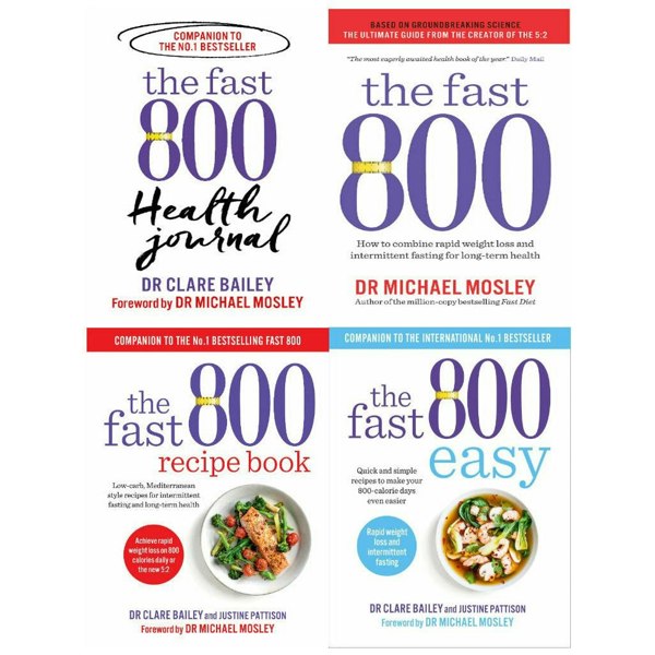 The Fast 800 Series 4 Books Set (The Fast 800, Easy, Recipe Book, Health Journal)