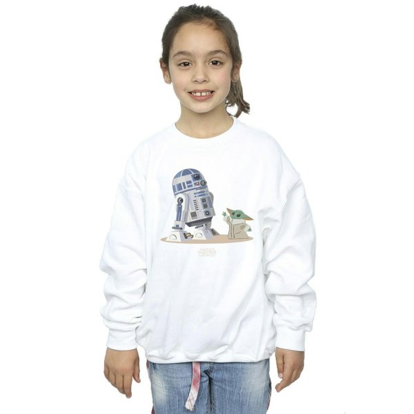 Star Wars Girls The Mandalorian R2D2 And Grogu Sweatshirt - White