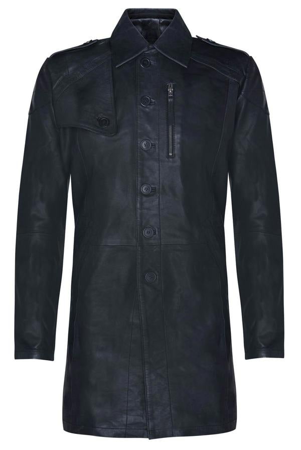 Infinity Leather Mens Leather Trench Coat-Hamburg
