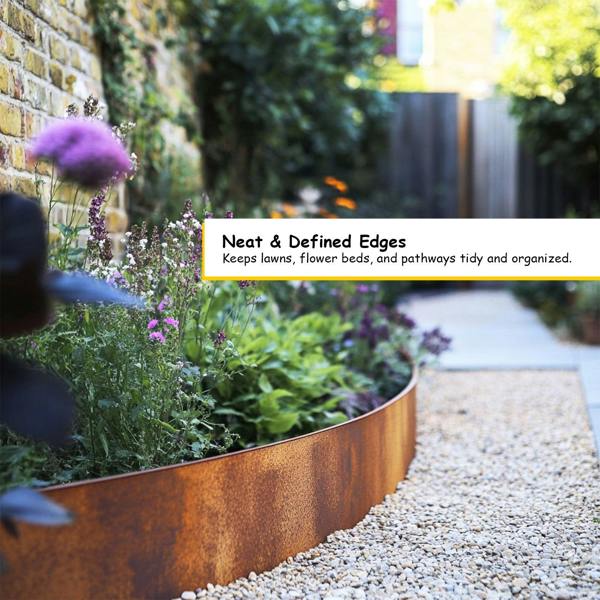 Nicoman Corten Metal Lawn Edging Garden Border Roll - 5m / 10m