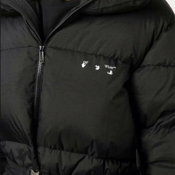 Off-White Tuc Detail Puffer Black Down Jacket S