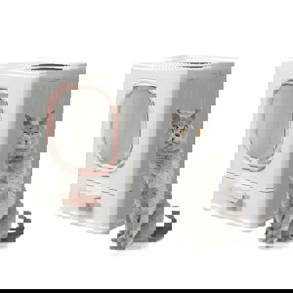 Enclosed Folding Cat Litter Box Toilet with Scoop Living and Home