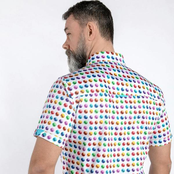 GROOVED POLKA SHORT SLEEVE SHIRT - Premium Men's Patterned Shirt by Claudio Lugli | Bold Design, Tailored Fit, Best Printed Shirts