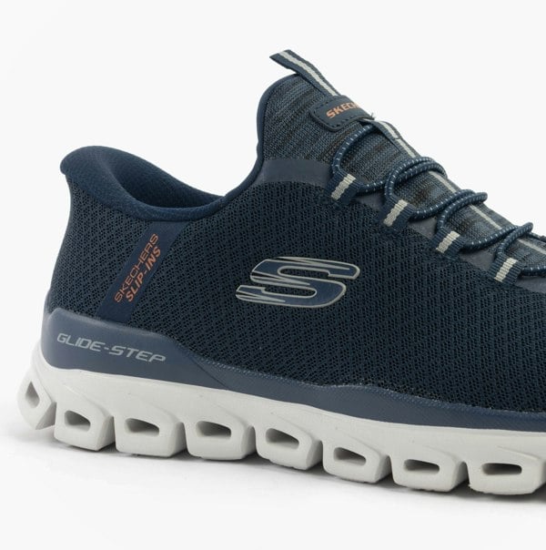 Skechers GLIDE-STEP - NOXUS Mens Trainers Navy/Grey/Pink