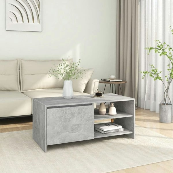 Berkfield Coffee Table Concrete Grey 102x50x45 cm Engineered Wood
