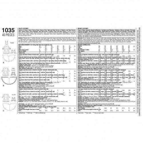 Simplicity Sewing Pattern 1035, Costumes for Kids, A (3-4-5-6-7-8) - Intermediate
