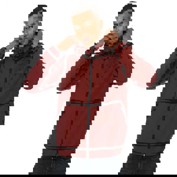 Lacoste Mens Lettering Light Hooded Jacket - Wine - 