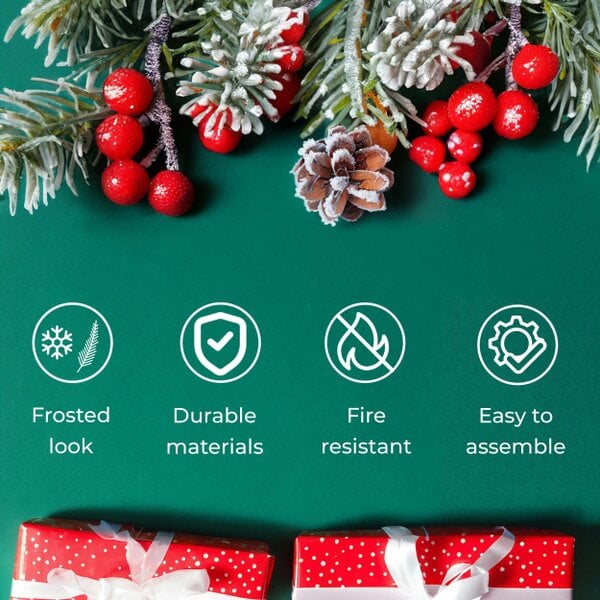 Neo Christmas Tree Artificial 7-Foot Flocked Pine Cone Red Berries