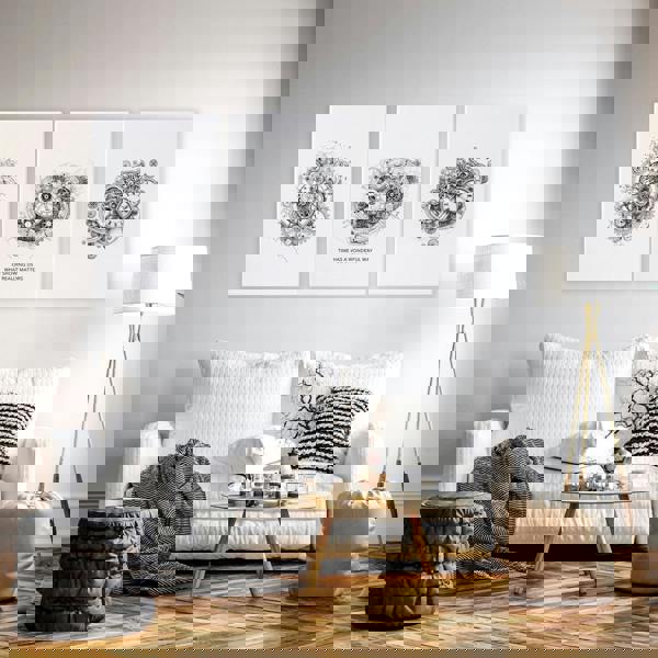 Canvas Painting Wall Decor | Set of 3 Abstract Clocks Wall art Prints