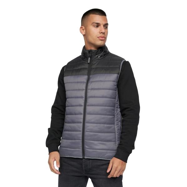 Crosshatch Mens Presnell High-Neck Gilet - Charcoal - 