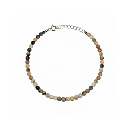 Spero London Natural Earthy Mixed Gemstone Beaded Bracelet