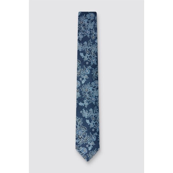 Antique Rogue Navy Autumn Fern Leaf Tie