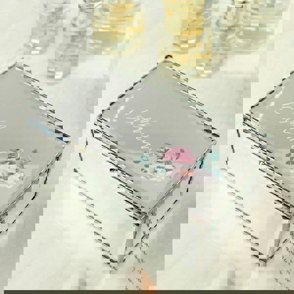 Personalised Memento Company Personalised Floral Mirrored Jewellery Box