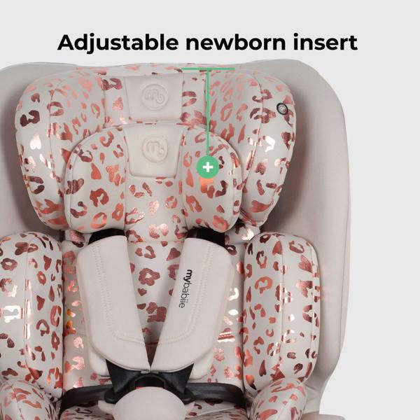 My Babiie MBCS300 Easy Spin R129 Car Seat with Top Tether - Pink Leopard
