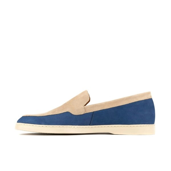 Embassy London Gareth - Cream & Blue - Men’s two Tone Suede Loafer