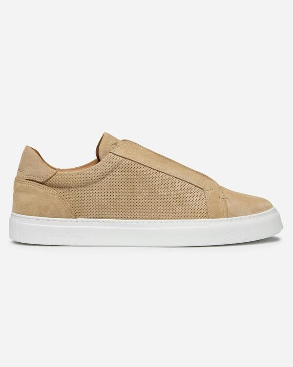 Oliver Sweeney Valezim Suede Mens Slip-On Trainers - Sand
