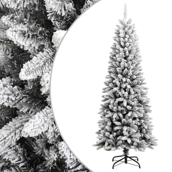 Berkfield Artificial Christmas Tree with Flocked Snow 180 cm PVC&PE