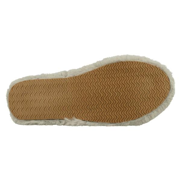 Spot On Ladies Spot On Faux Fur Stripe Detailed Sliders X2119