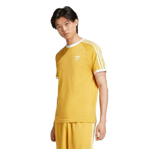 Adidas Mens Classics 3 Stripes T-Shirt - Yellow - 