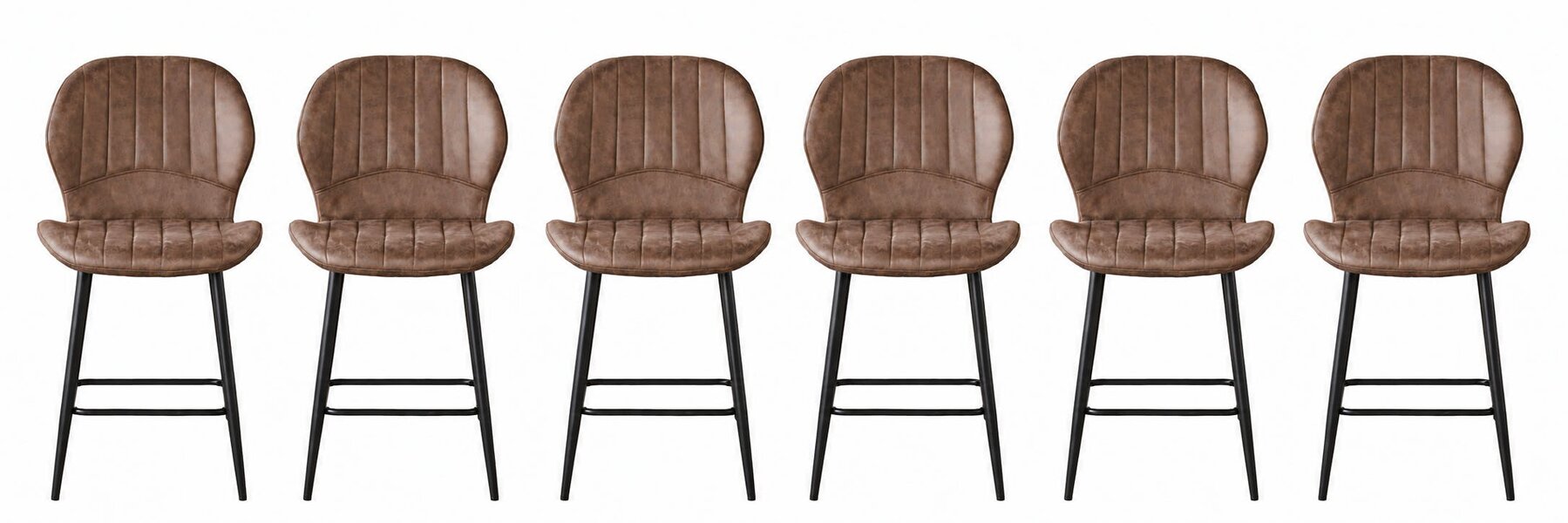 Outdoor Living Jaydn Distressed Leather Comfort Bar Stools