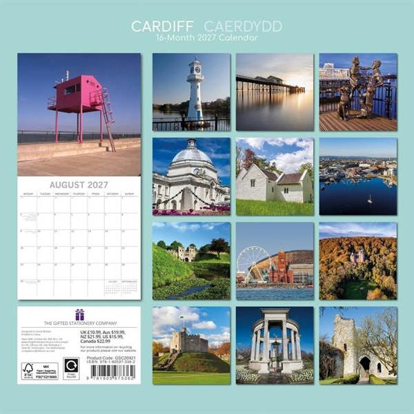 Cardiff Calendar 2027, Wall Calendars, Month To View, Travel, Gift