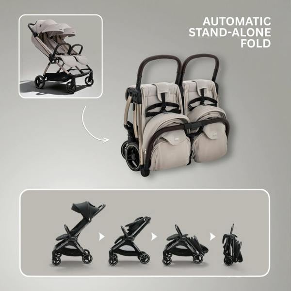 JoviKids Ayla Twin Stroller - Dawn Beige