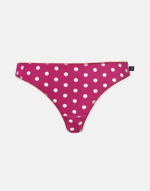 British Boxers Women's Bamboo Thong – Rhubarb Polka