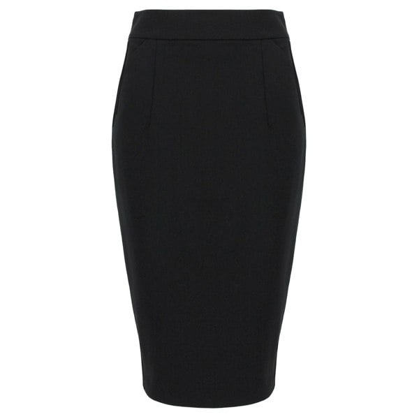Thomas Wylde luxurious pencil skirt in a black twill fabric