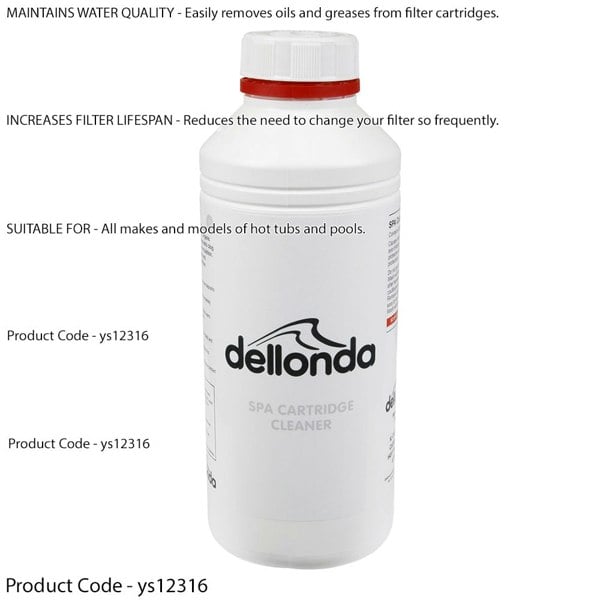 1L Swimming Pool Hot Tub & Spa Filter Cartridge Cleaner - Oil Degreaser Solution - LoopsDirect