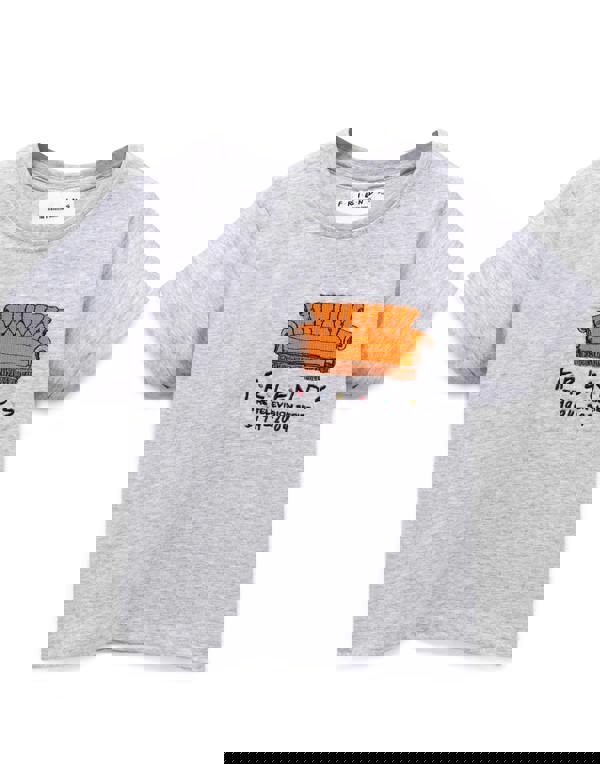 Friends Girls Grey Central Perk Couch Cropped Short Sleeved T-Shirt