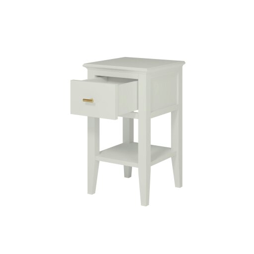 Wyld Haus Emma Mist Grey Wood Grain 1 Drawer Bedside Table