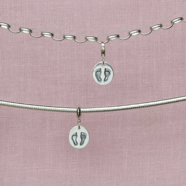 Sterling Silver Footprints Charm - MYLEE London